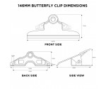 146 mm Black Butterfly Clipboard Clip 