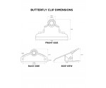 78 mm Black Butterfly Clipboard Clip 