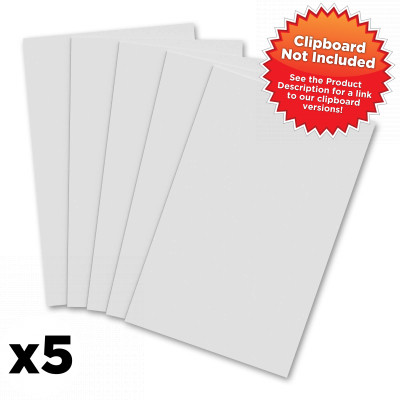 5 Pack - Vertical 11 x 17 MDF Clipboard Notepad - Blank