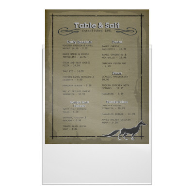 Letter Size Menu Cover