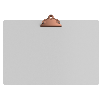 White Aluminum 17 x11 Ledger Clipboard with Butterfly Clip