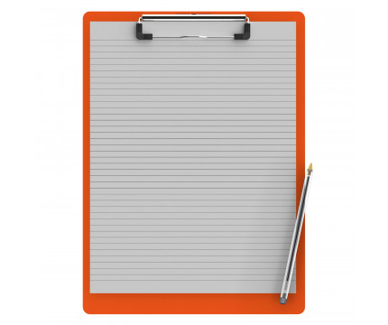 Letter Size 8.5 x 11 Aluminum Clipboard | Orange
