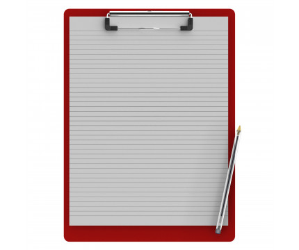 Letter Size 8.5 x 11 Aluminum Clipboard | Red