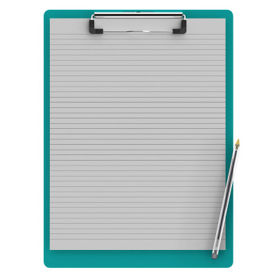 Letter Size 8.5 x 11 Aluminum Clipboard | Teal