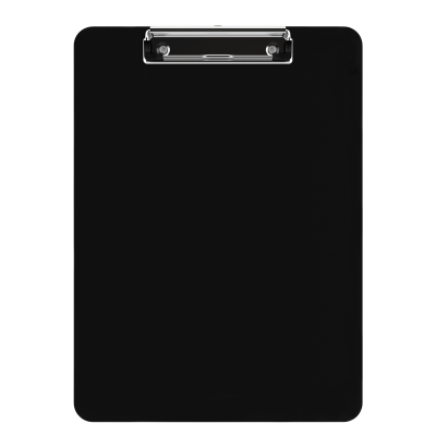 Letter Size 8.5 x 11 Plastic Clipboard | Black