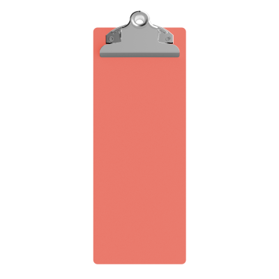 4.25 x 11 Aluminum Server Clipboard - Coral