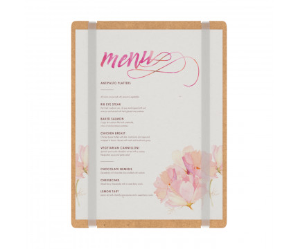 MDF Vertical Menu Board with Bands