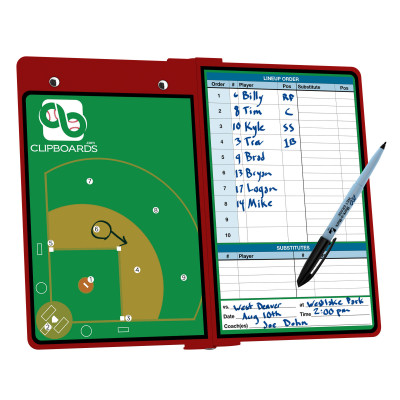 Red Baseball Clipboard