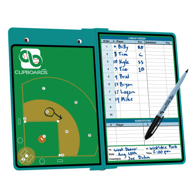 Teal Baseball Clipboard