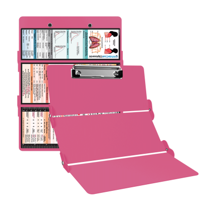 WhiteCoat Clipboard® Trifold - Pink Respiratory Therapy Edition