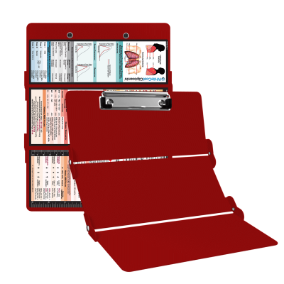 WhiteCoat Clipboard® Trifold - Red Respiratory Therapy Edition