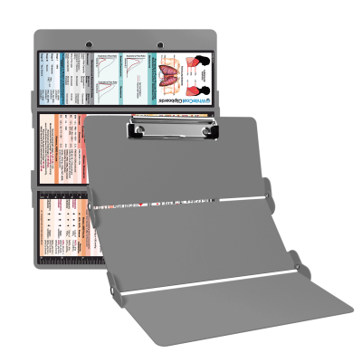 WhiteCoat Clipboard® Trifold - Silver Respiratory Therapy Edition