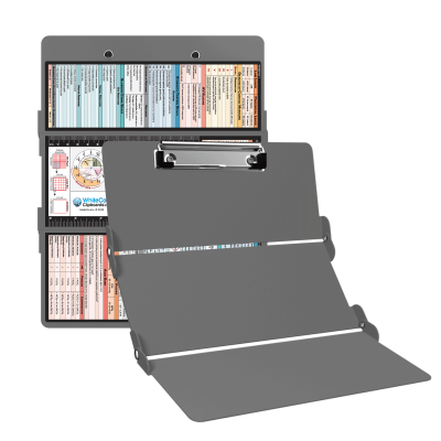 WhiteCoat Clipboard® Trifold - Silver Medical Edition