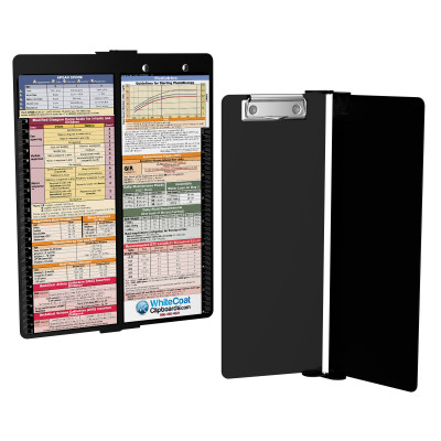 WhiteCoat Clipboard® Vertical - Black Pediatric Edition