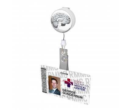 Vintage Brain Diagram Button Badge Reel 