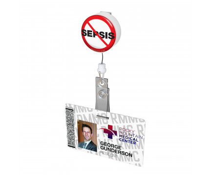 No Sepsis Button Badge Reel 