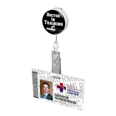 Doctor in Training Button Badge Reel