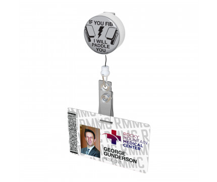If You Fib I Will Paddle You  Button Badge Reel 