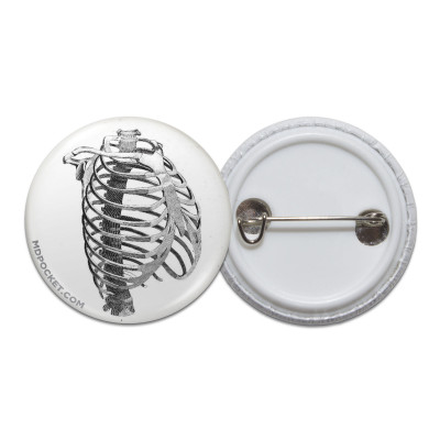 Vintage Ribcage Diagram Pinback Button