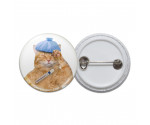 Sick Kitty Pinback Button