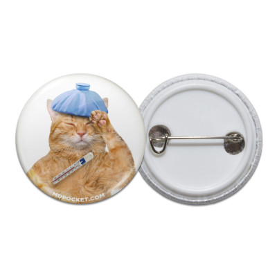 Sick Kitty Pinback Button