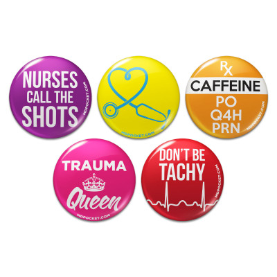 Witty Nurse Pinback Buttons
