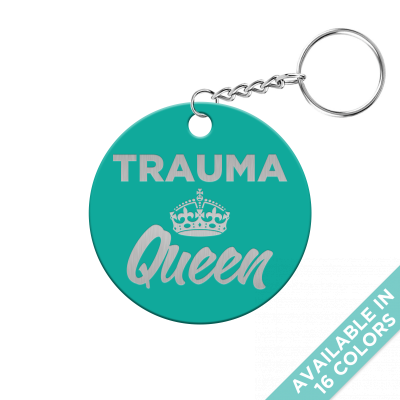 Trauma Queen Circle Keychain