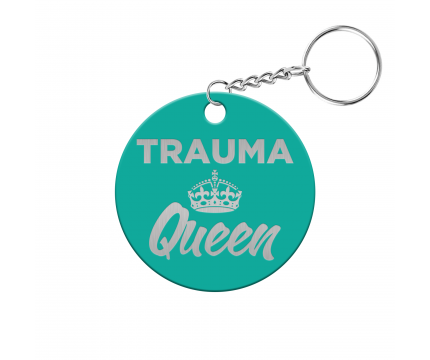 Trauma Queen Circle Keychain