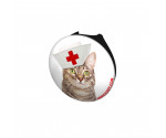 Nurse Kitty Stethoscope Button