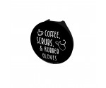 Coffee, Scrubs, & Rubber Gloves Button Stethoscope Button